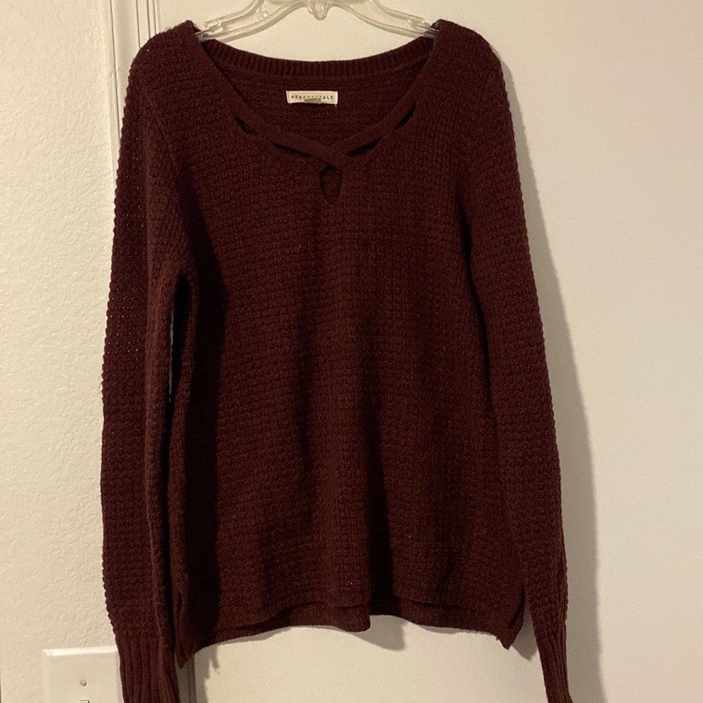 Aeropostale size large plum long sleeve sweater